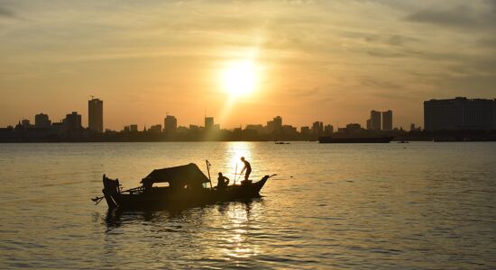 Phnom Penh Boat on Mekong Rive